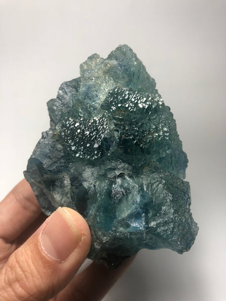 Blue Green Ladder Step Fluorite Raw Crystals 577g