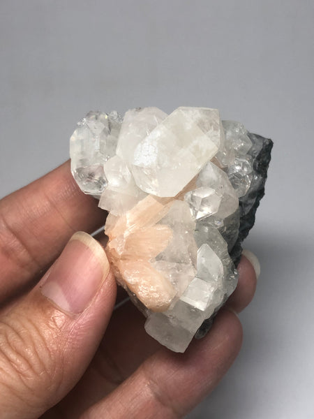 Apophyllite with Stilbite Raw Crystals 57g