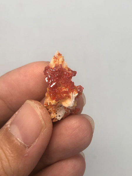 Vanadinite on Barite Raw Crystals 5g