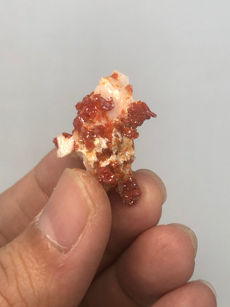 Vanadinite on Barite Raw Crystals 5g