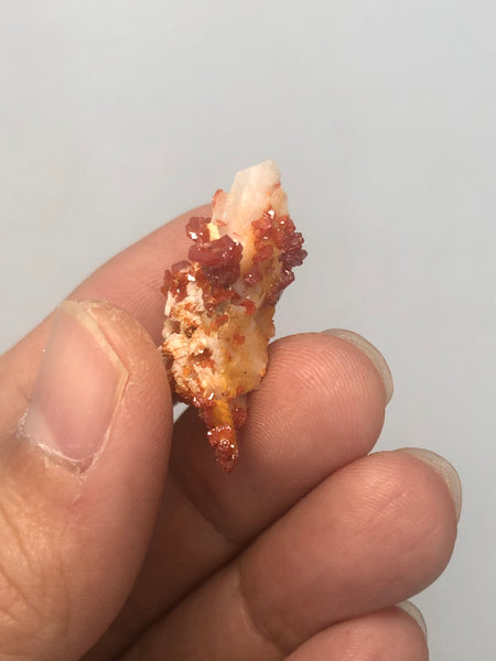Vanadinite on Barite Raw Crystals 5g
