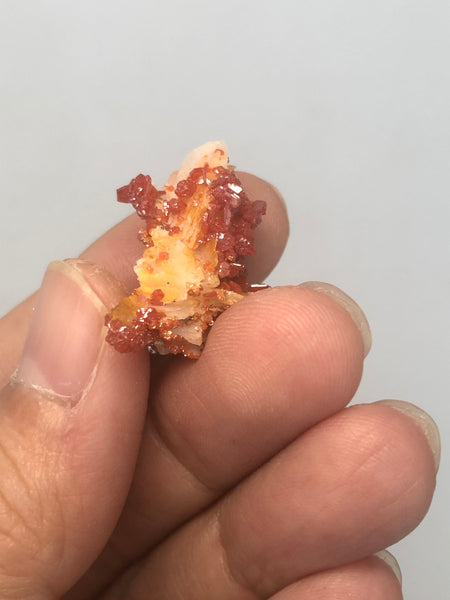 Vanadinite on Barite Raw Crystals 5g