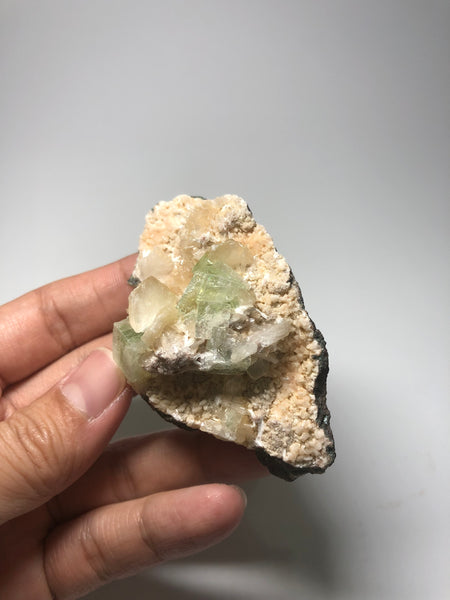 Green Apophyllite and Zeolite Raw Crystals 68g