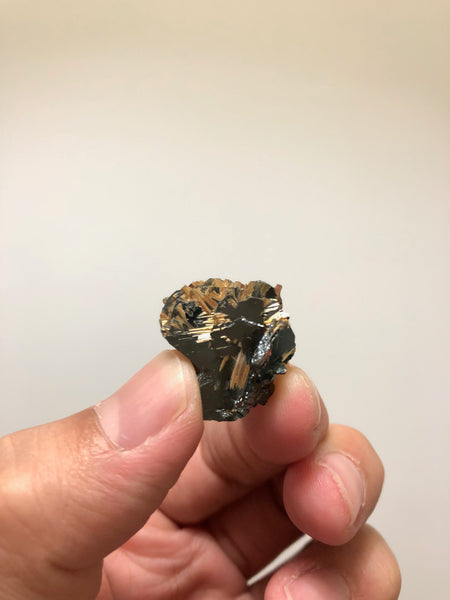 Hematite with Golden Rutile Raw Crystals 7g