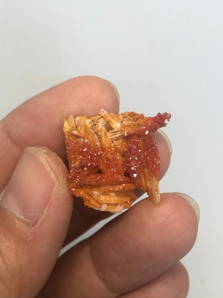 Vanadinite on Barite Raw Crystals 7g