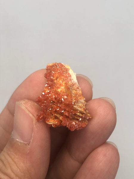 Vanadinite on Barite Raw Crystals 7g