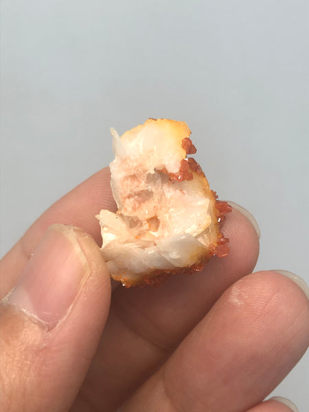 Vanadinite on Barite Raw Crystals 7g