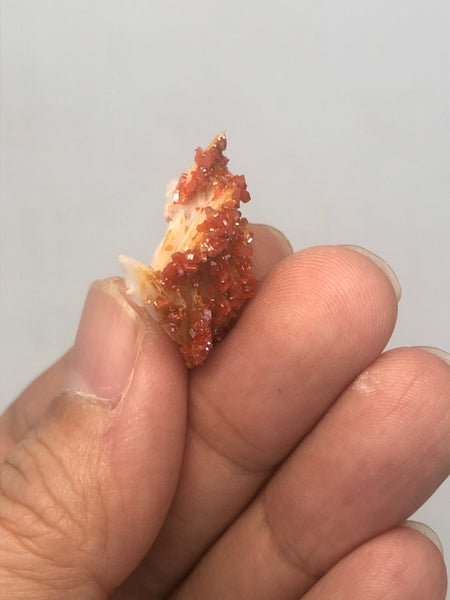 Vanadinite on Barite Raw Crystals 7g