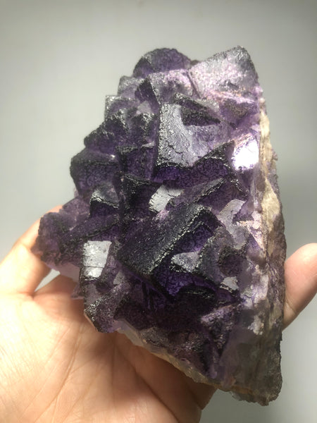 Purple Cubic Fluorite Cluster Raw Crystals 819g
