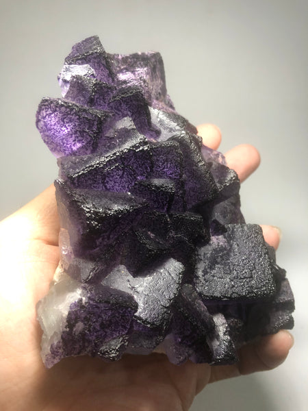 Purple Cubic Fluorite Cluster Raw Crystals 819g