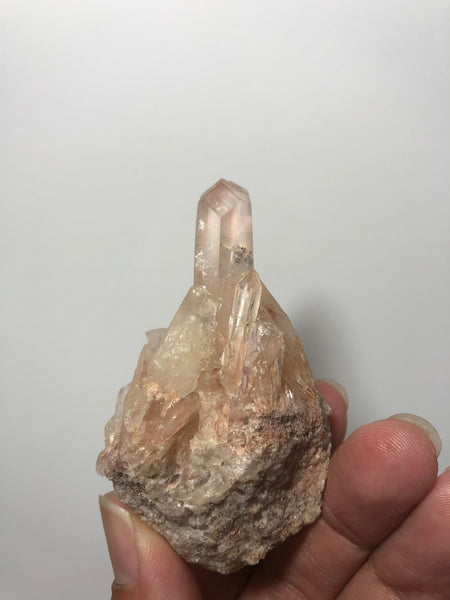 Pink Lithium Quartz Raw Crystals Cluster 82g