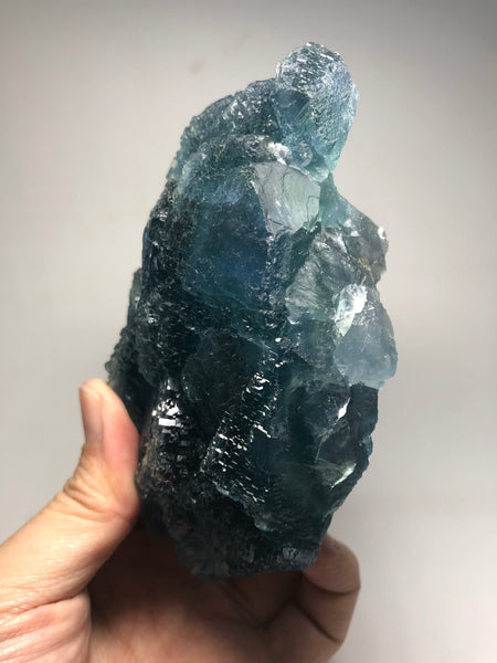 Green Blue Etched Cubic Fluorite Raw Crystals 869g