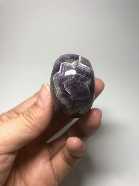 Chevron Amethyst Crystal Skull 86g