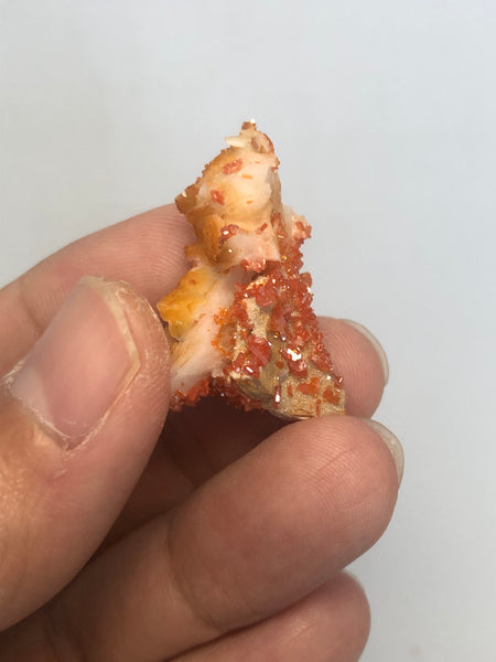 Vanadinite on Barite Raw Crystals 8g