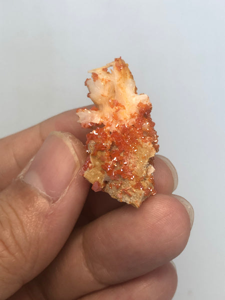Vanadinite on Barite Raw Crystals 8g