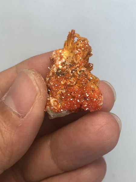 Vanadinite on Barite Raw Crystals 8g