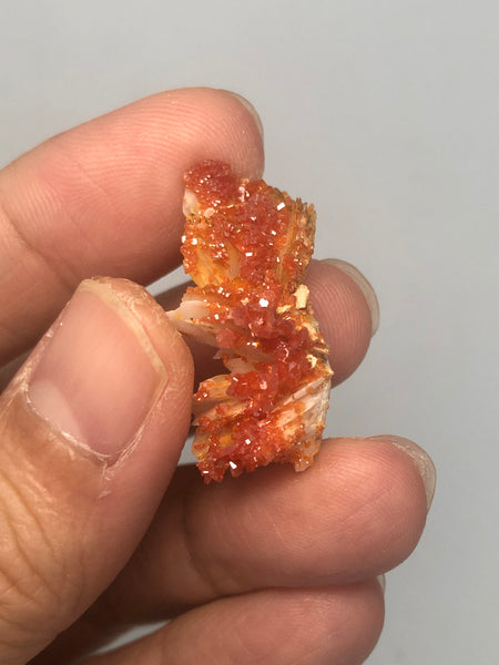 Vanadinite on Barite Raw Crystals 8g