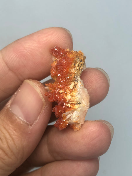 Vanadinite on Barite Raw Crystals 8g