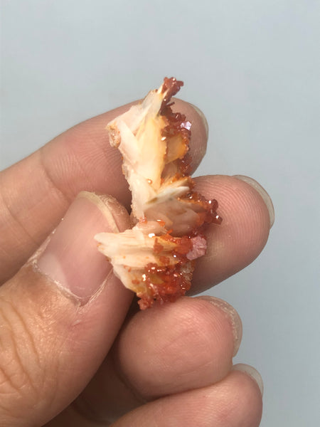 Vanadinite on Barite Raw Crystals 8g