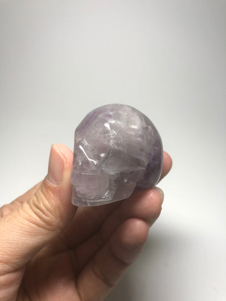 Purple Fluorite Crystal Skull 95g