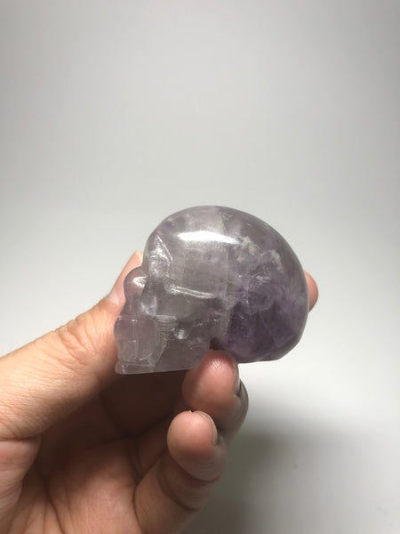 Purple Fluorite Crystal Skull 95g