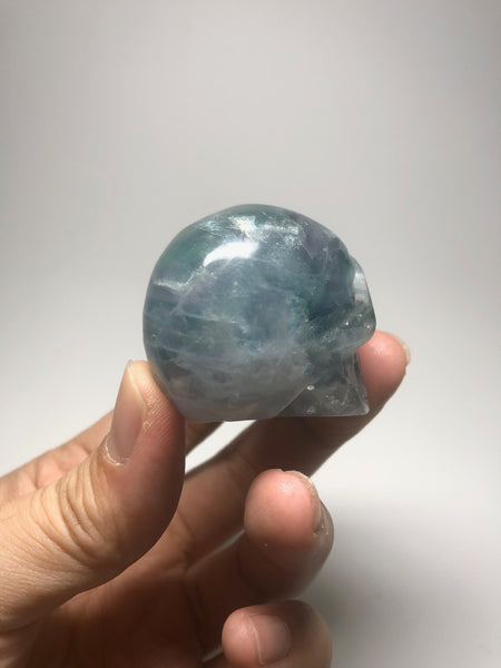 Rainbow Fluorite Crystal Skull 95g