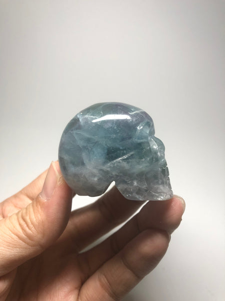 Rainbow Fluorite Crystal Skull 95g