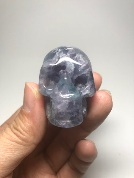 Rainbow Fluorite Crystal Skull 96g