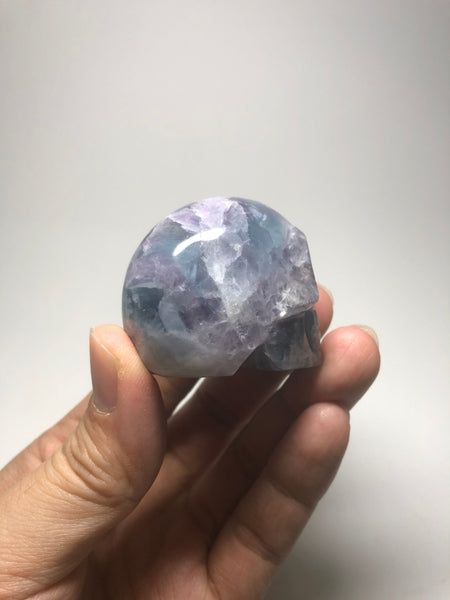 Rainbow Fluorite Crystal Skull 96g