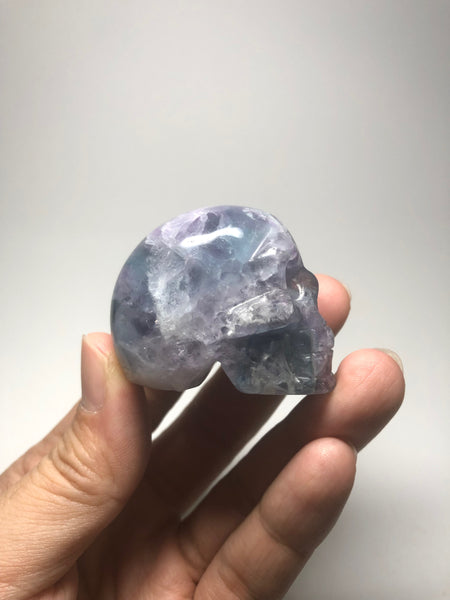 Rainbow Fluorite Crystal Skull 96g