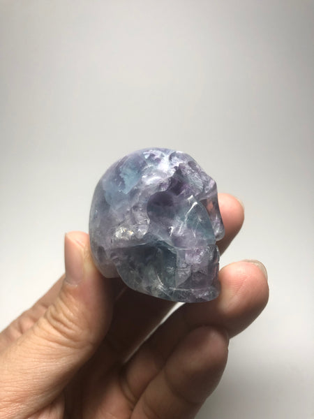 Rainbow Fluorite Crystal Skull 96g