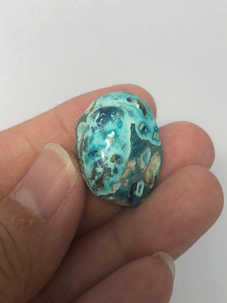 Chrysocolla with Shattuckite Dioptase and Calcite Tumbled Stones 9g