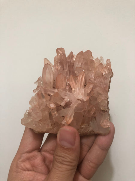 Pink Lithium Quartz Raw Crystals Cluster