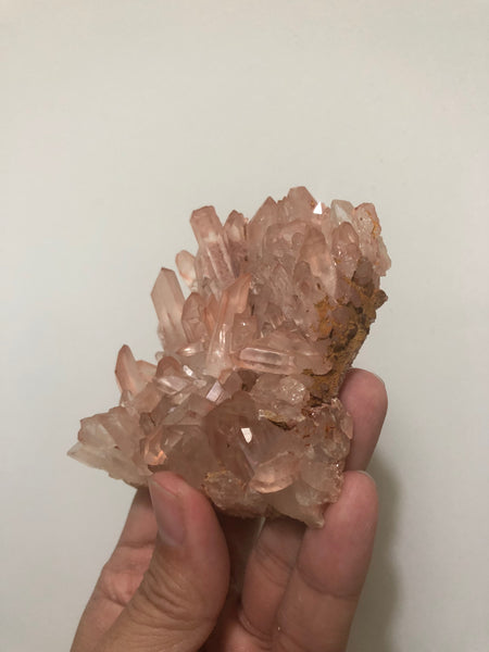 Pink Lithium Quartz Raw Crystals Cluster