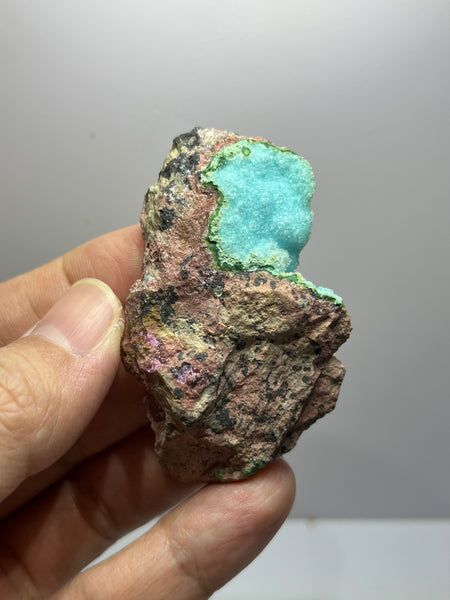 Druzy Chrysocolla With Cobaltoan Calcite Raw Crystals 41g