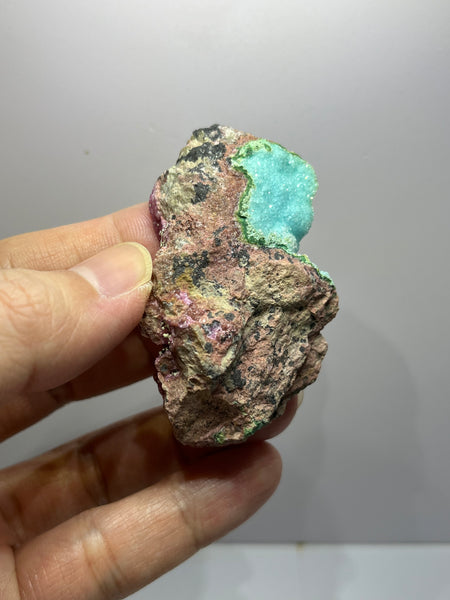 Druzy Chrysocolla With Cobaltoan Calcite Raw Crystals 41g