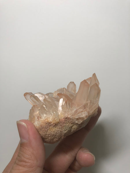 Pink Lithium Quartz Raw Crystals Cluster 120g