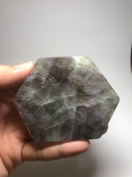 Purple Green Fluorite Slab 134g