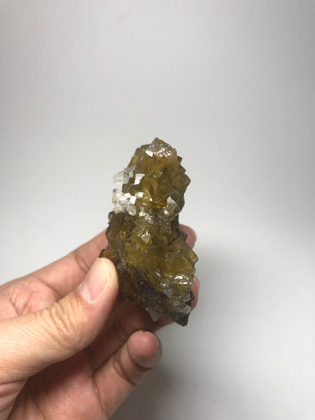 Yellow Fluorite with Calcite and Chalcopyrite from Spain 160g