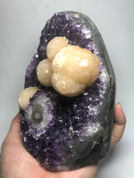 Amethyst Free Form With Calcite And Stalactite Flower Raw Crystals 1700g