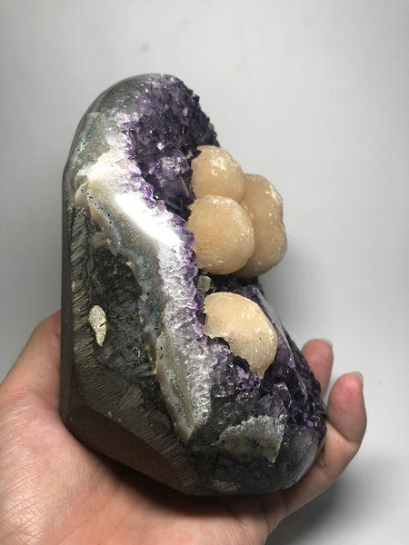 Amethyst Free Form With Calcite And Stalactite Flower Raw Crystals 1700g