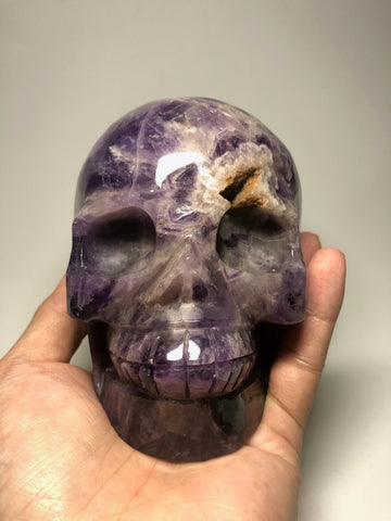 Chevron Amethyst Crystal Skull 1700g