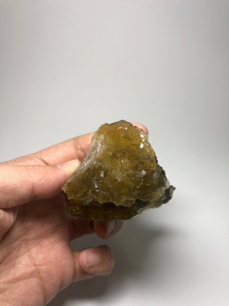Yellow Fluorite with Calcite and Chalcopyrite from Spain 178g