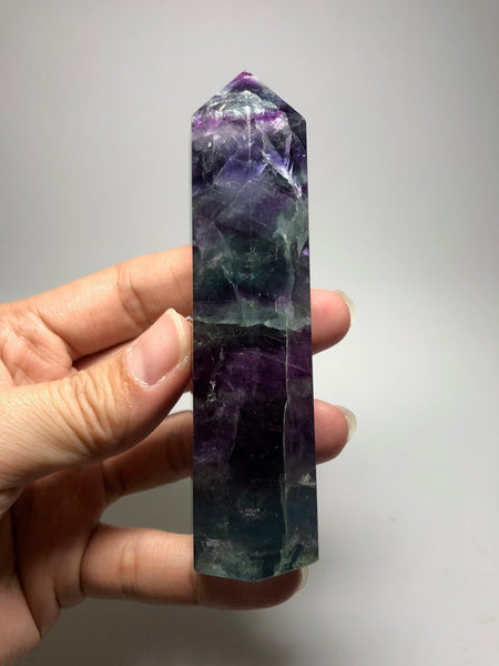 Rainbow Fluorite Crystal Point 180g