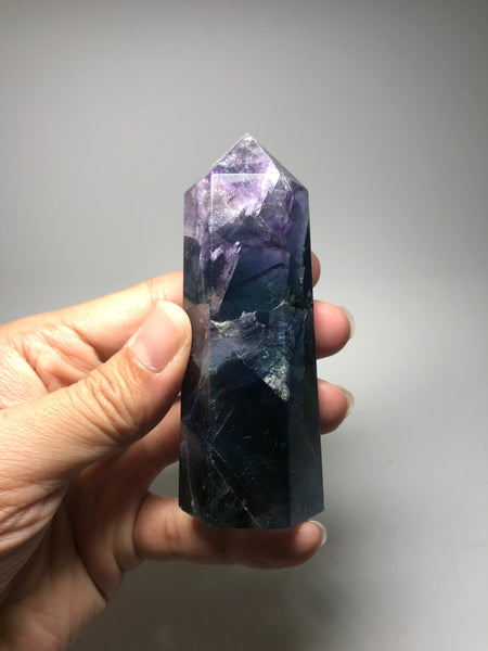 Rainbow Fluorite Crystal Point 197g