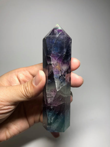 Rainbow Fluorite Crystal Point 235g