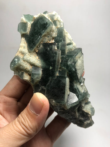 Cubic Green Fluorite Cluster Raw Crystals 240g