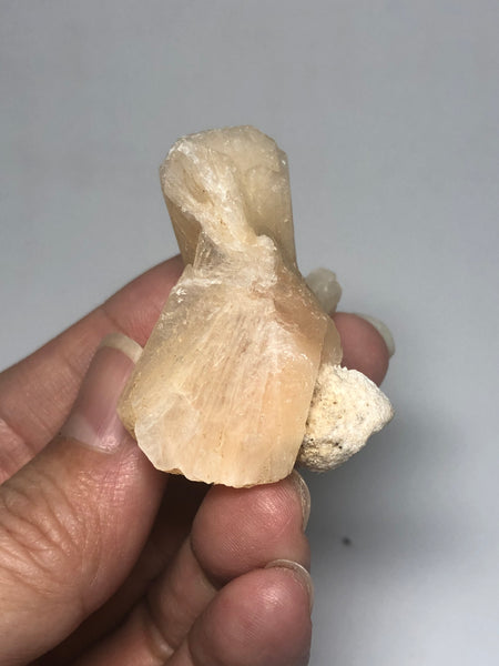Stilbite with Mesolite Hemisphere Raw Crystals 28g
