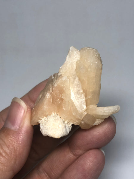 Stilbite with Mesolite Hemisphere Raw Crystals 28g
