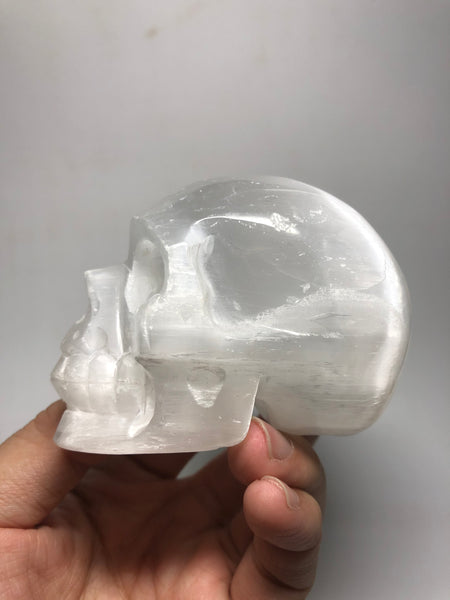 Selenite Crystal Skull 304g